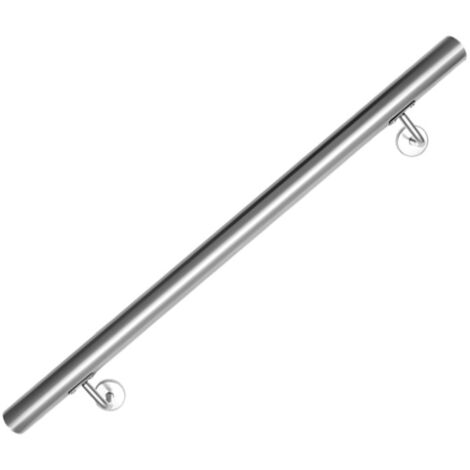 SWANEW Main courante en acier inoxydable Rampe d'escalier Support mural Rambarde Dispositif de fixation Escaliers Acier affiné 80cm