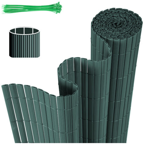 EINFEBEN Canisse PVC, Brise Vue pour Jardin, Balcon et Terrasse, Occultant Cloture, Résistant aux Intempéries, Intimité,avec Serre-Câbles,Vert,90 x 500 cm