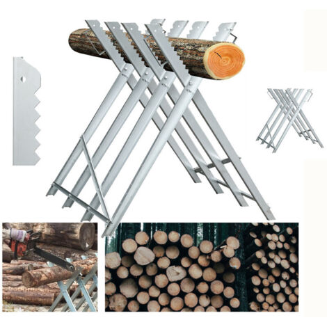 EINFEBEN Chevalet à bûches, Chevalet de sciage, Chevalet de tronçonnage Pliable 4 Supports de train