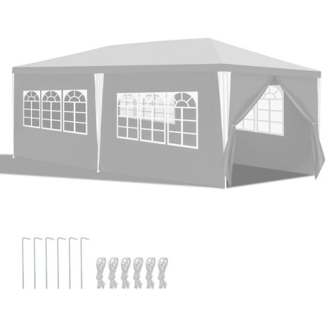 Einfeben – Tente pavillon 3x6m imperméable – Structure en fer robuste – Parois latérales avec fenêtres – Idéale pour fêtes et barbecues (1/5)