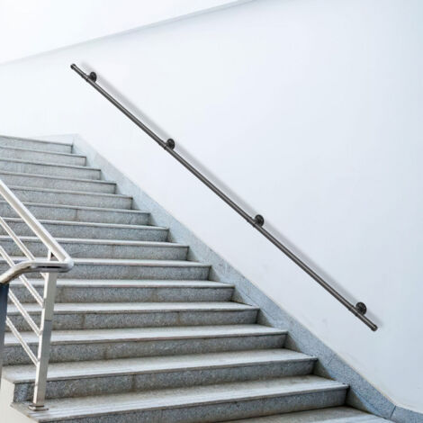 Einfeben – Rampe d'escalier antidérapante en acier galvanisé 300cm – Sécurisée pour intérieur et extérieur – Installation facile – Design élégant