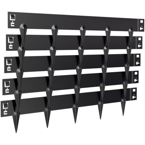 Hengda Bordure de pelouse Bordure de jardin Palissade anti-racines Protection des plantes Acier 100x15cm 30m Noir (1/5)