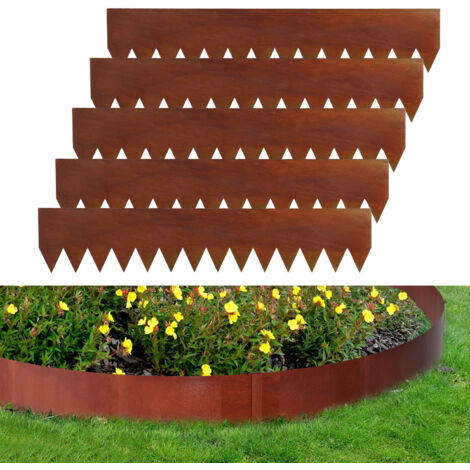 Hornval Bordure De Parterre En Métal Avec Épines - 100 X 17,5 Cm - Lot De 15 Pièces - Bronze Mat