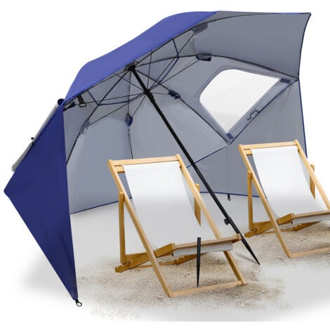 Parasol abri solaire - Parasol - parasol jardin, parasol deporté, parasol de balcon inclinable 210m avec housse de protection bleu