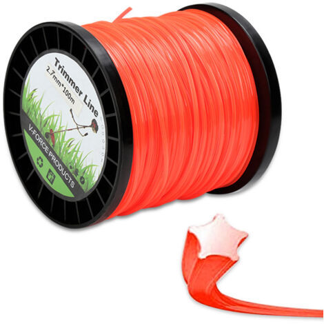 Fil de coupe 100M Fil de tonte pour débroussailleuse Star 2.7mm - orange