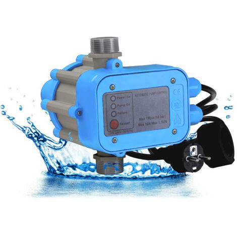 SWANEW Contrôle de la pompe, Commande de pompe,protection contre la marche à sec, pressostat, puits profond- DPS-1 bleu avec cordon d'alimentation