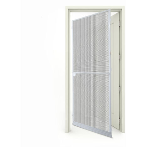 Swanew – Moustiquaire porte 120x240 cm en aluminium – Toile en fibre de verre – Protection UV et imperméable – Charnière avec fermeture automatique