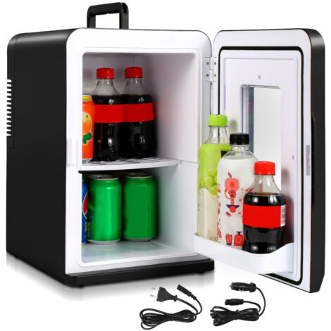 Mini Frigo de Chambre, 15L/21 Canettes 330ml Petit Frigo Cosmetique, Mini Réfrigérateur Voiture Portable, avec Fonction Chaud/Froid, 12V/220V