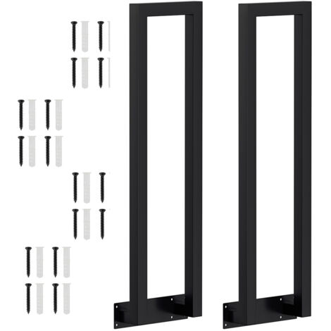 Randaco 85 cm noir rampe d'escalier en fer en forme de U main courante, rampe en fer pour l'intérieur et l'extérieur, montage latéral universel