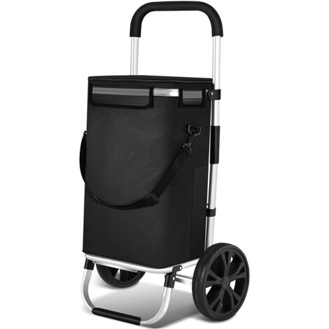 Randaco Chariot de course pliable  à 2 Roues Chariot pliable portable en aluminium avec 40 litres rangements (1/5)