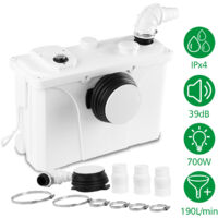 Swanew – Station de relevage eaux usées WC 700W – Moteur turbocompressé – Clapet anti-retour intégré – Hauteur de refoulement 9 m – Déchiquetage automatique