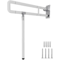 Randaco – Barre d'appui rabattable pour toilettes – Acier inoxydable – Longueur 600mm – Capacité de charge 200kg – Installation facile
