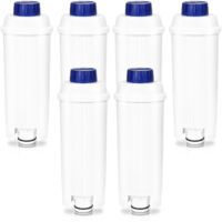 Lot de 6 Filtre eau pour Delonghi DLSC002, Filtre à eau Cartouche à Charbon Actif Compatible avec Machines à café ECAM, ESAM, ETAM