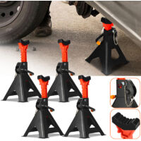 Swanew – Chandelles à crémaillère 3T – Hauteur réglable 285-430mm – Acier robuste avec revêtement antirouille – Sécurité caoutchoutée