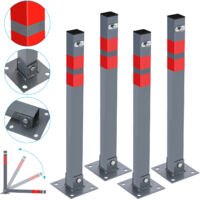 Swanew – Barrière de parking pliable avec 12 clés – Acier inoxydable – Verrouillable – Dimensions 15x15x67cm – Bandes réfléchissantes incluses