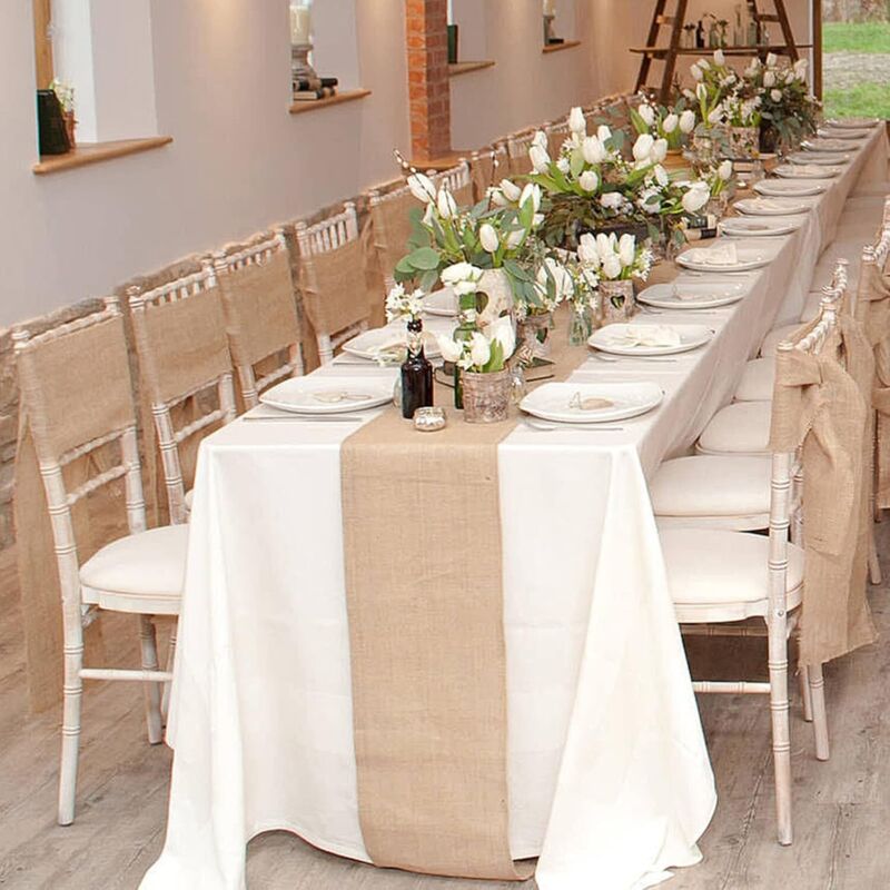 Chemin De Table Jute Naturelle 30cm X 10m - Décoration Bohème Vintage Pour Mariage Et Événements