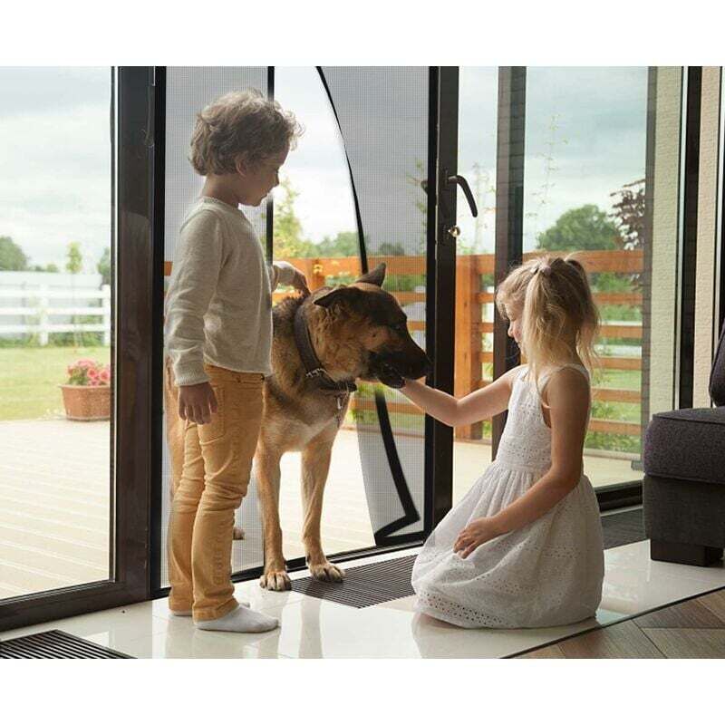 Rideau Aimanté Pour Anti Porte Moustiquaire Rideau Anti Mouche Animaux AcceptéS Pour Porte D Entrée Intérieur/Patio 180 X 250 Cm Blanc