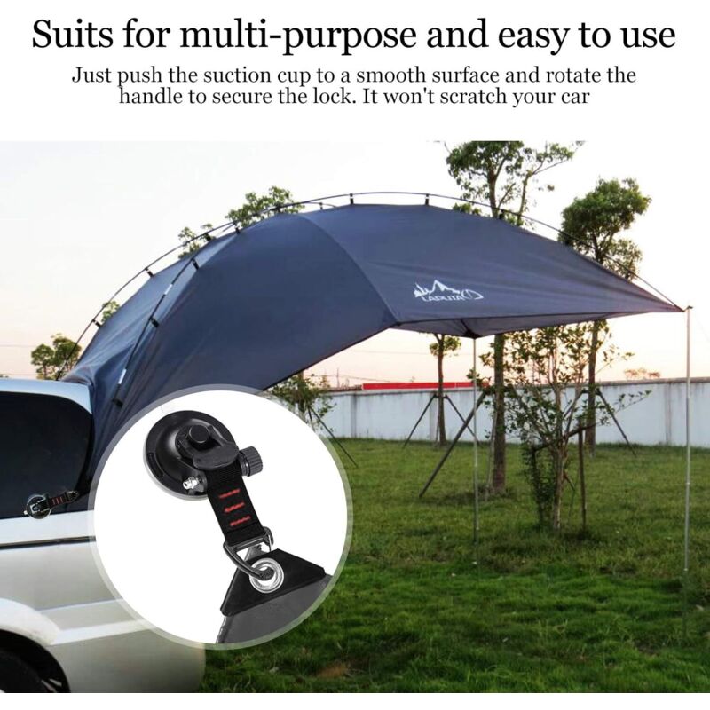 4 Pièces Ventouse Crochet Puissante - Ventouse Voiture Camping Avec Crochets Rotatifs 10kg
