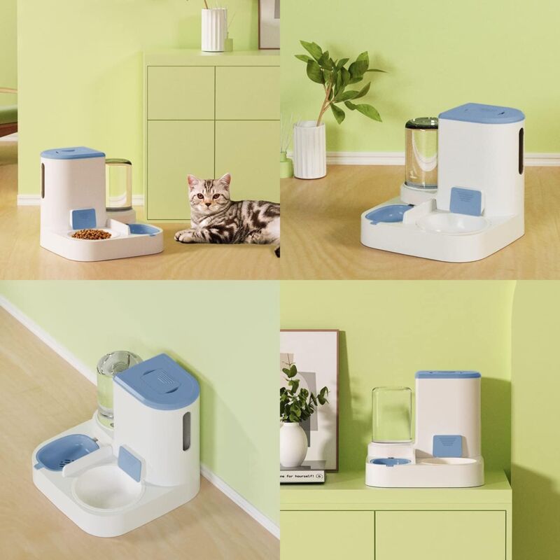 Distributeur Automatique Nourriture Chien Chat - Mangeoire Et Abreuvoir 29x27 Cm, Capacité 3,8L, Anti-dérapant