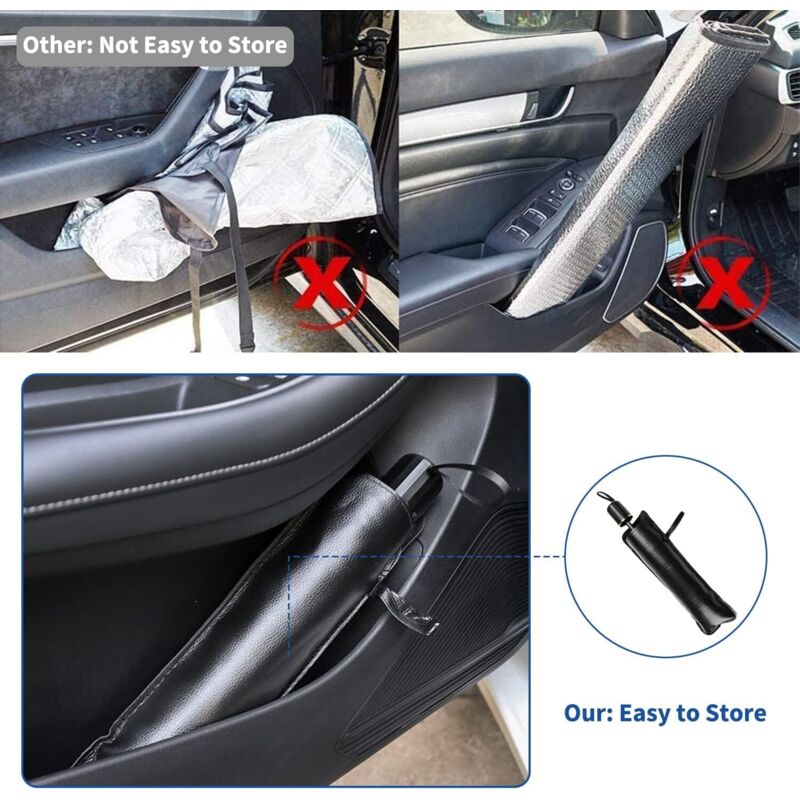 Noeborty Parapluie Pare-Soleil Pare-Brise Voiture + 4 Pare-Soleil Latéraux - Protection UV