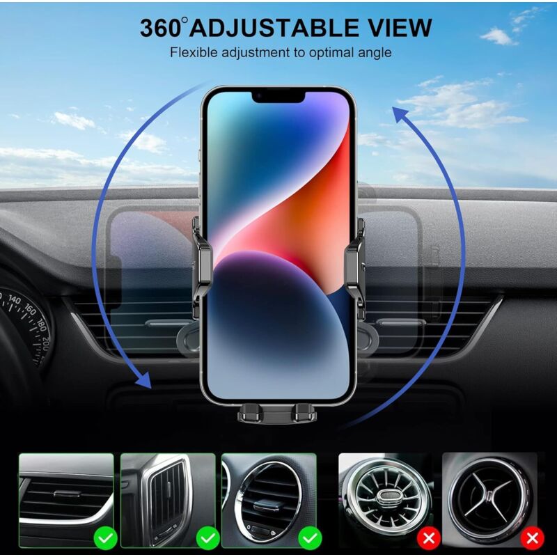 Support Téléphone Voiture Grille D'Aération Support Telephone Voiture