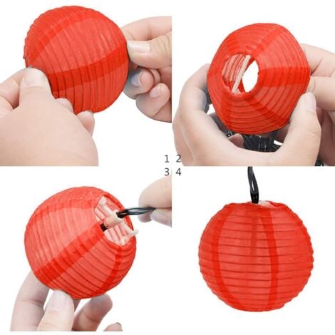 Lot De 2 Lanternes Chinoises à LED à énergie Solaire - Lanternes