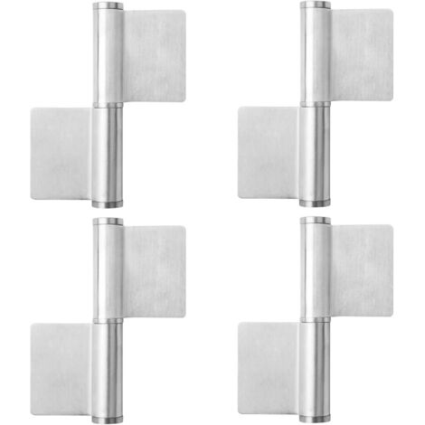 Pack de 4 charnières à souder, sangle à souder en acier inoxydable 136x105x2,8 mm pour portes métalliques, charnière robuste pour portails de jardin et machines (1/4)