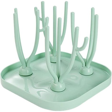 Egouttoir Biberons, Support de Séchage pour Biberon de Bébé, Egouttoir à Biberons Arbre, Egouttoir Bouteille, Egoutte Biberon Arbre, pour Biberons, Propre et Hygiénique(Vert) (1/5)