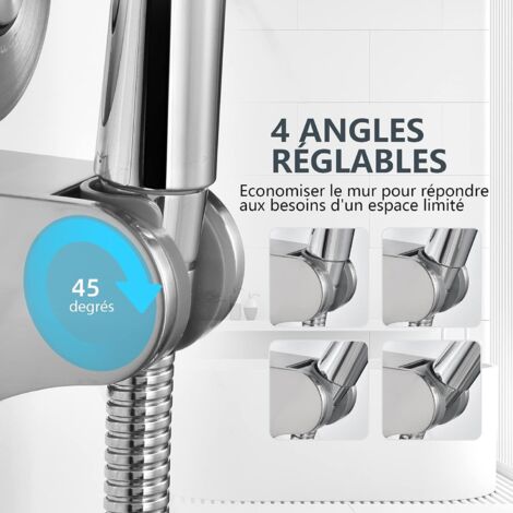 Pommeau de douche à main sans clous, douche sur pied, réglable, montage
