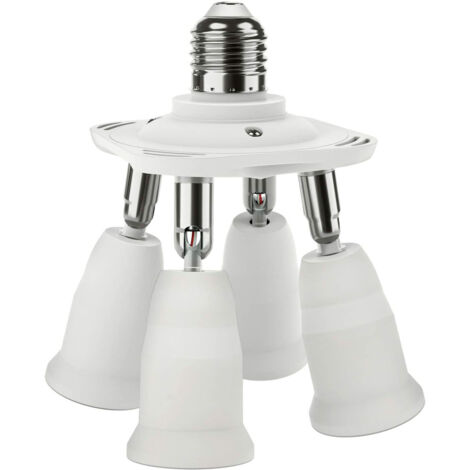 Adaptateur répartiteur de douille E27 4 en 1, prise de lustre convertisseur 10,5  10,5  12,5 （cm） (1/4)