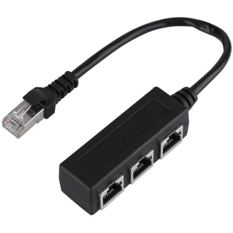 SUNXURY Câble d'extension Ethernet, 8 pouces Extension de Câble Include Ethernet Coupleur RJ45 1 Mâle à 3 Femelle LAN Câble Adaptateur Réseau Ethernet Câble de Rallonge Ethernet (1/5)