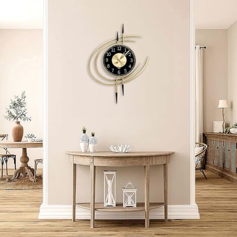 Horloge Murale Moderne En Aluminium, Pendule Murale Mute Silencieuse À