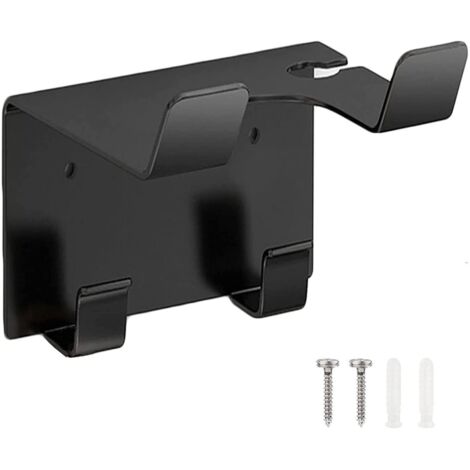 Porte Seche Cheveux,Support De Sèche-Cheveux En Acier Inoxydable, Support Mural Seche Cheveux, Support De Lisseur Noir Support Sèche Cheveux Pour Salle De Bain Salon De Coiffure Htel Toilettes