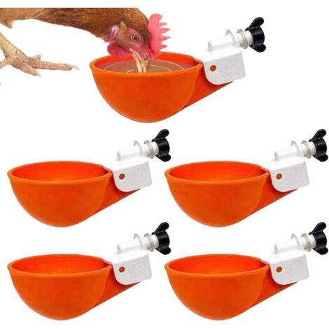 Abreuvoir pour Poulet Tasses à Eau Automatiques pour Poulet Abreuvoirs à Poulet Distributeur d'eau pour Poulet Abreuvoir De Volaille pour Canards, Oiseaux, Dindes4.13x2.36x1.57 Pouces (1/5)