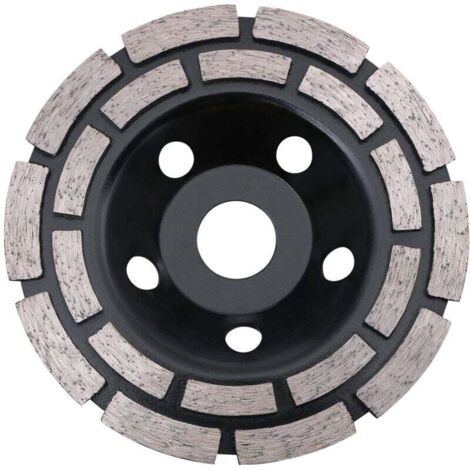 Disque Diamant à Meuler Béton 125 x 22,2 mm Double Rangée, Meule Diamantée Universelle pour Poncer Béton, Pierre, Granit Chape, Maçonnerie, Usage Universel (1/5)