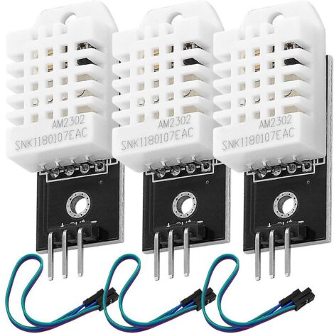 Lot de 3 pour capteur de température et d'humidité Dht22 avec câble pour Arduino