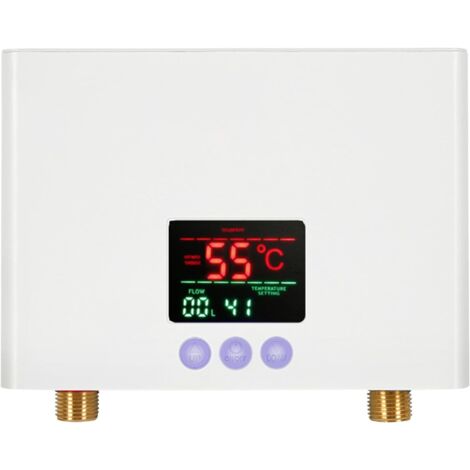 Petit Chauffe eau electrique instantané,mini chauffe-eau électrique, affichage LED,Chauffe-eau Électrique avec Écran Tactile et Télécommande,chauffe-eau 5.5KW pour cuisine (Classe énergétique A) (1/5)