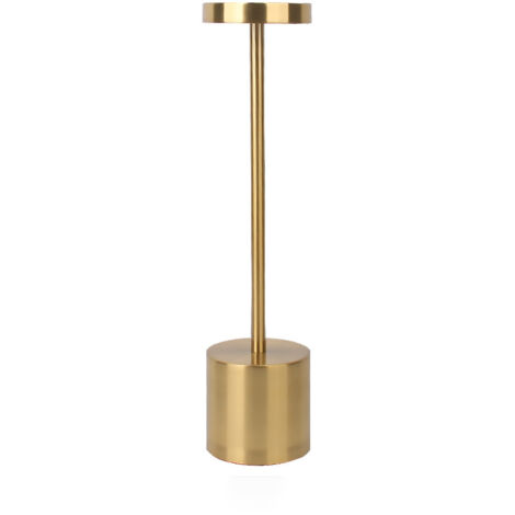 Lampe De Table Sans Fil Led, Petite Lampe De Bureau En Métal Rechargeable, 2 Niveaux De Gradation, Hôtel Moderne Restaurant Chambre À Coucher(Or) (1/5)