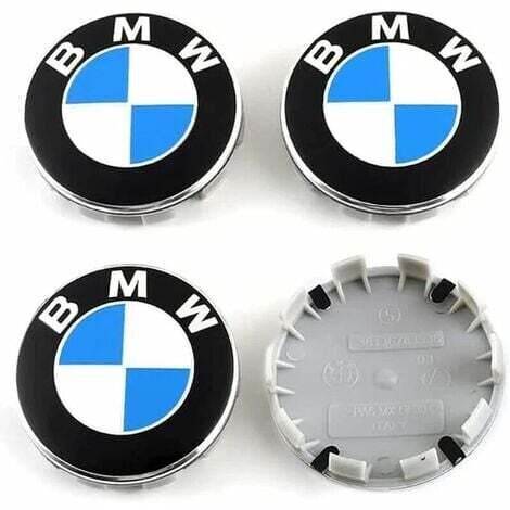 Lot de 4 caches moyeux 68mm pour BMW – Aluminium et plastique ABS – Installation simple – Améliore l'esthétique des jantes d'origine