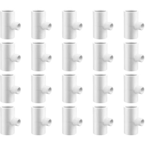 20 pcs,T-Shirt Abreuvoir Poulet,PièCes en T De Poulet,Raccords En T pour Volaille,Raccords En T En Pvc Pour Abreuvoir De Poulet,Pour Tuyauterie En Plastique 1/2" Schedule 40 Avec Filetage Ftp 1/8" (1/5)