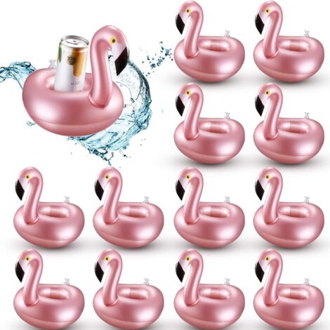 12 Pièces Porte-Boisson Gonflable Flamingo Flotteurs de Boissons Gonflables Réutilisables Mignon Animal Tasse Dessous de Verre Piscine Porte-Gobelets pour la Fête de Natation d'été (1/5)
