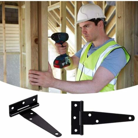 Résistant Noir Décorative T Charnière Porte Cabane Arrière Volets Garage Tee