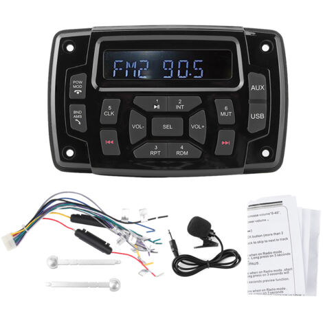 SUNXURY Récepteur Multimédia, Lecteur Mp3 Marin Compact 12 V Am/fm Récepteur Stéréo Numérique Radio Bluetooths Pour Bateau Marin (1/5)