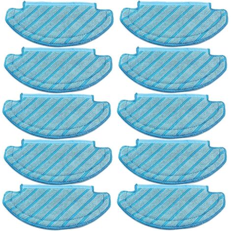 Lot de 10 tampons lavables en tissu pour Ecovacs Deebot Ozmo T8 AIVI T8 Max T8 T8+ Series/T9/N8, N8 Pro Plus/N8 Pro, pour Yeedi Vac/Yeedi Vac Max/Yeedi Vac Station Robot aspirateur pièces de rechange