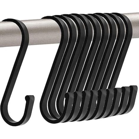 Lot de 10 grands crochets en forme de S en acier inoxydable poli