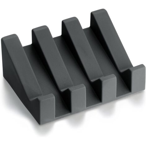 Porte-savon en silicone avec drain pour douche, barre de salle de bain, plateau de séchage en cascade auto-drainant, porte-éponge pour évier de cuisine, tapis économiseur de savon facile à nettoyer, a (1/5)
