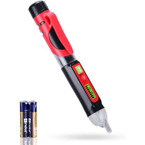 Détecteur de tension sans contact, testeur de tension avec double sensibilité 12 V-1000 V/48 V-1000 V, écran LCD, test de fil phase/neutre, lampe de poche, alarme sonore (1/5)
