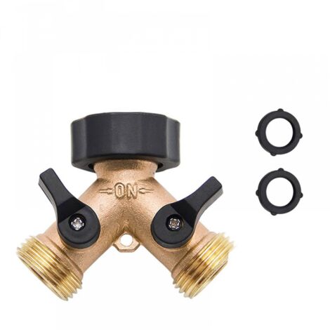 Robinet Double Machine a Laver 2-Voies Y-Distributeur 3/4 Pouces pour Connexion de 2 Appareils (1/5)
