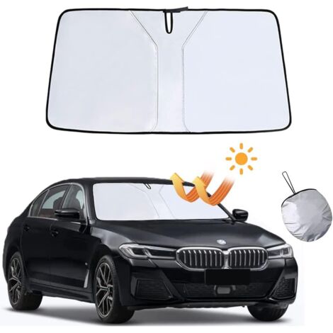 Sunxury – Pare-soleil avant pliable pour voiture – Protection thermique UV – Matériau polyester durable – Installation rapide sans ventouse