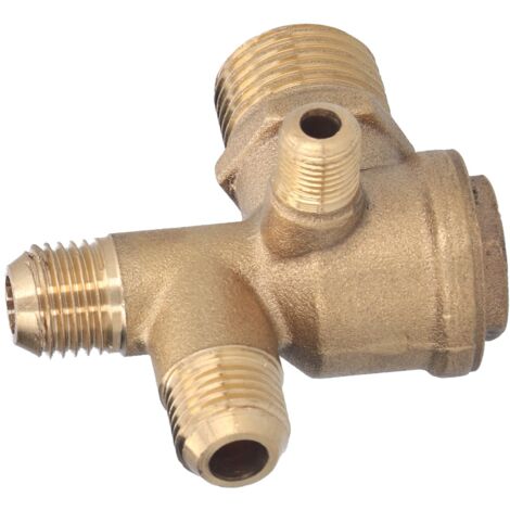 Composants de remplacement de Valve de compresseur d'air, accessoire de clapet anti-retour à Double tuyau en laiton à 4 voies 10x14x14x16mm (1/5)